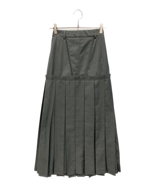 AULA AILA（アウラアイラ）AULA AILA (アウラアイラ) BOX PLEATS SKIRT グレーの古着・服飾アイテム