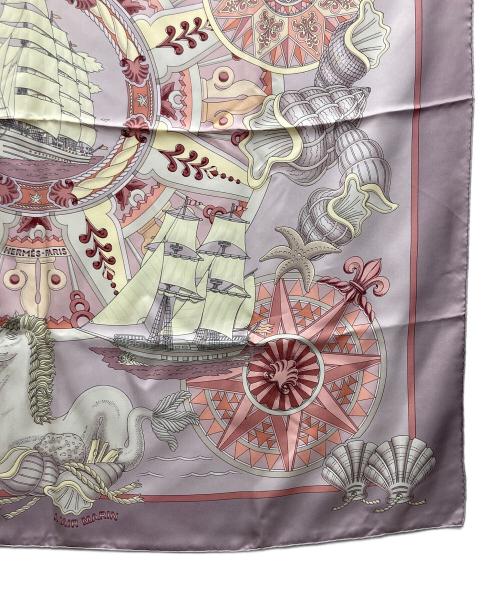 HERMES（エルメス）HERMES (エルメス) カレ90/L’AIR MARIN 海風 ピンクの古着・服飾アイテム