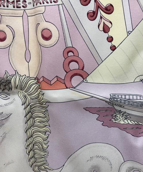 HERMES（エルメス）HERMES (エルメス) カレ90/L’AIR MARIN 海風 ピンクの古着・服飾アイテム