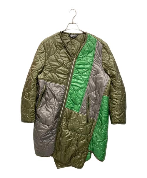 COMME des GARCONS HOMME DEUX（コムデギャルソン オム ドゥ）COMME des GARCONS HOMME DEUX (コムデギャルソン オム ドゥ) カラー切替ナイロンキルティングコート オリーブ サイズ:Mの古着・服飾アイテム