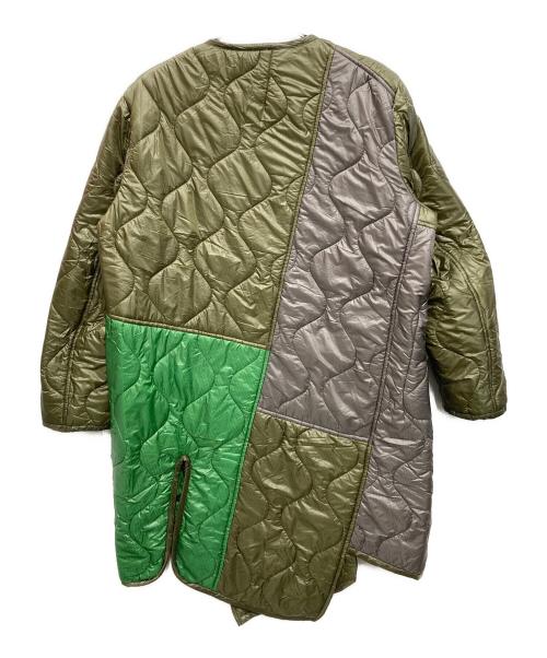 COMME des GARCONS HOMME DEUX（コムデギャルソン オム ドゥ）COMME des GARCONS HOMME DEUX (コムデギャルソン オム ドゥ) カラー切替ナイロンキルティングコート オリーブ サイズ:Mの古着・服飾アイテム