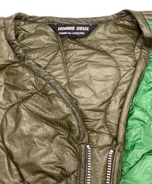 COMME des GARCONS HOMME DEUX（コムデギャルソン オム ドゥ）COMME des GARCONS HOMME DEUX (コムデギャルソン オム ドゥ) カラー切替ナイロンキルティングコート オリーブ サイズ:Mの古着・服飾アイテム