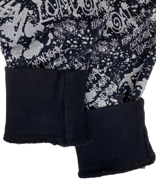 stussy（ステューシー）stussy (ステューシー) 総柄ジップアップジャケット ブラック×グレー サイズ:Mの古着・服飾アイテム