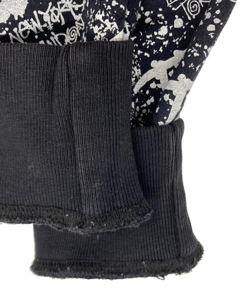 stussy（ステューシー）stussy (ステューシー) 総柄ジップアップジャケット ブラック×グレー サイズ:Mの古着・服飾アイテム