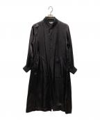 BLACK COMME des GARCONSブラックコムデギャルソン）の古着「サテンロングコート」｜ブラック