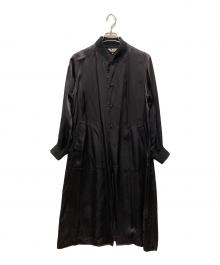 BLACK COMME des GARCONS（ブラックコムデギャルソン）の古着「サテンロングコート」｜ブラック