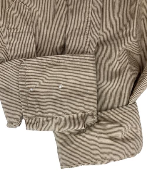 STEVEN ALAN（スティーブンアラン）STEVEN ALAN (スティーブンアラン) コンパクトヤーン ストライプ レギュラーカラー シャツ ベージュ サイズ:Mの古着・服飾アイテム