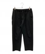 MARKAWAREマーカウェア）の古着「Organic Cotton Gabardine Flat Tapered Easy Trousers」｜ブラック