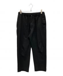 MARKAWARE（マーカウェア）の古着「Organic Cotton Gabardine Flat Tapered Easy Trousers」｜ブラック