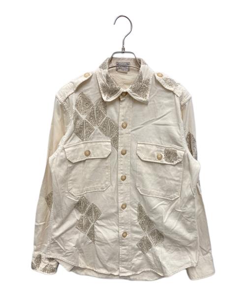 POLO RALPH LAUREN（ポロ・ラルフローレン）POLO RALPH LAUREN (ポロ・ラルフローレン) ビーズ装飾エポレットジャケット アイボリー サイズ:Sの古着・服飾アイテム