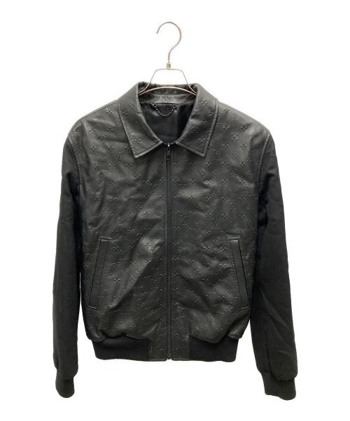 LOUIS VUITTON（ルイ ヴィトン）LOUIS VUITTON (ルイ ヴィトン) LVSE Embossed Monogram Mix Leather Blouson ブラック サイズ:46の古着・服飾アイテム
