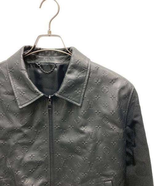 LOUIS VUITTON（ルイ ヴィトン）LOUIS VUITTON (ルイ ヴィトン) LVSE Embossed Monogram Mix Leather Blouson ブラック サイズ:46の古着・服飾アイテム