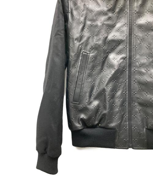 LOUIS VUITTON（ルイ ヴィトン）LOUIS VUITTON (ルイ ヴィトン) LVSE Embossed Monogram Mix Leather Blouson ブラック サイズ:46の古着・服飾アイテム
