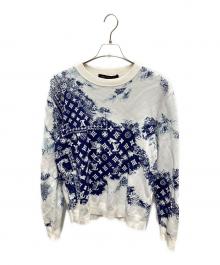 LOUIS VUITTON（ルイ ヴィトン）の古着「モノグラム バンダナ クルーネックニット」｜ブルー×ホワイト