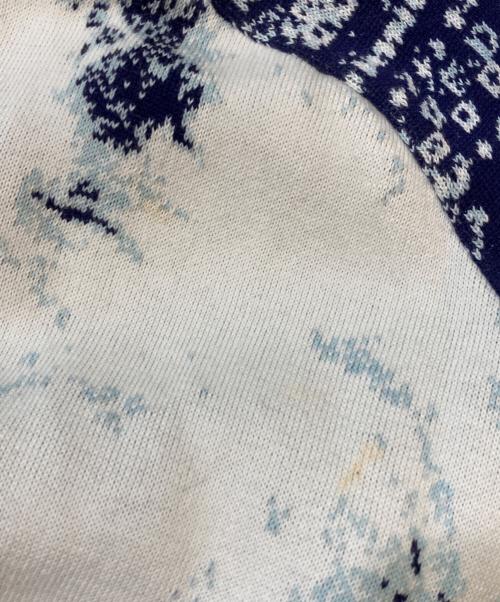 LOUIS VUITTON（ルイ ヴィトン）LOUIS VUITTON (ルイ ヴィトン) モノグラム バンダナ クルーネックニット ブルー×ホワイト サイズ:Sの古着・服飾アイテム