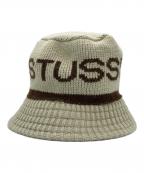 stussyステューシー）の古着「Jacquard knit Bucket Hat」｜ベージュ