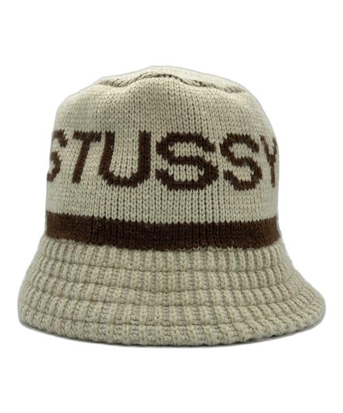 stussy（ステューシー）stussy (ステューシー) Jacquard knit Bucket Hat ベージュの古着・服飾アイテム