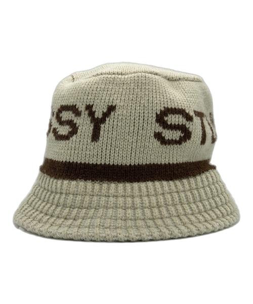 stussy（ステューシー）stussy (ステューシー) Jacquard knit Bucket Hat ベージュの古着・服飾アイテム