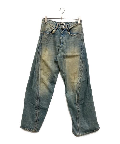 NVRFRGT（ネヴァーフォーゲット）NVRFRGT (ネヴァーフォーゲット) 3D ツイステッド ワイドレッグ ジーンズ インディゴ サイズ:SIZE　1の古着・服飾アイテム