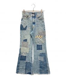 POLO RALPH LAUREN（ポロ・ラルフローレン）の古着「パッチワーク フレア デニムパンツ」｜インディゴ