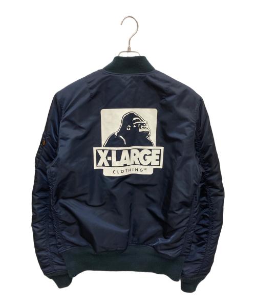 X-LARGE（エクストララージ）X-LARGE (エクストララージ) ALPHA (アルファ) リバーシブルMA-1ジャケット ネイビー サイズ:Mの古着・服飾アイテム
