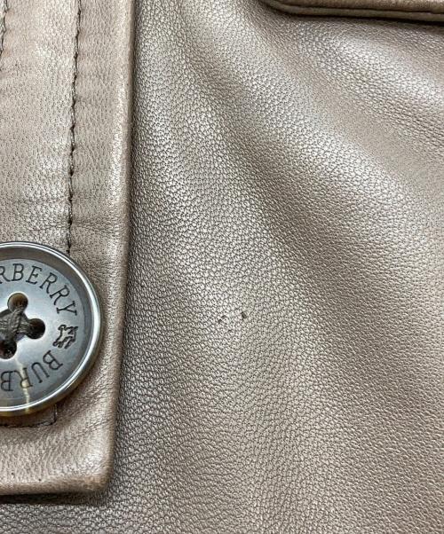 BURBERRY BLACK LABEL（バーバリーブラックレーベル）BURBERRY BLACK LABEL (バーバリーブラックレーベル) ラビットファーラムレザーコート ブラウン サイズ:Ｍの古着・服飾アイテム