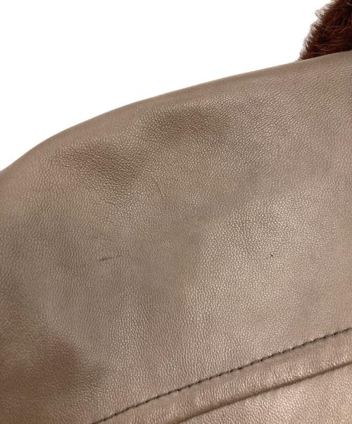 BURBERRY BLACK LABEL（バーバリーブラックレーベル）BURBERRY BLACK LABEL (バーバリーブラックレーベル) ラビットファーラムレザーコート ブラウン サイズ:Ｍの古着・服飾アイテム
