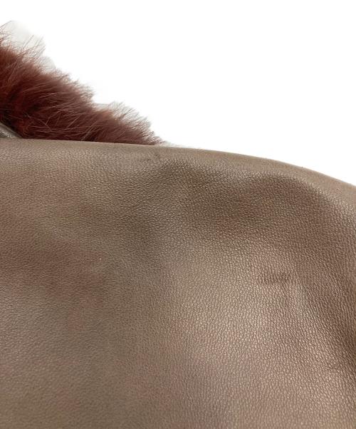 BURBERRY BLACK LABEL（バーバリーブラックレーベル）BURBERRY BLACK LABEL (バーバリーブラックレーベル) ラビットファーラムレザーコート ブラウン サイズ:Ｍの古着・服飾アイテム