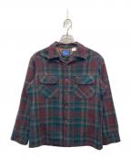 PENDLETONペンドルトン）の古着「オープンカラーボードシャツ」｜グリーン×レッド