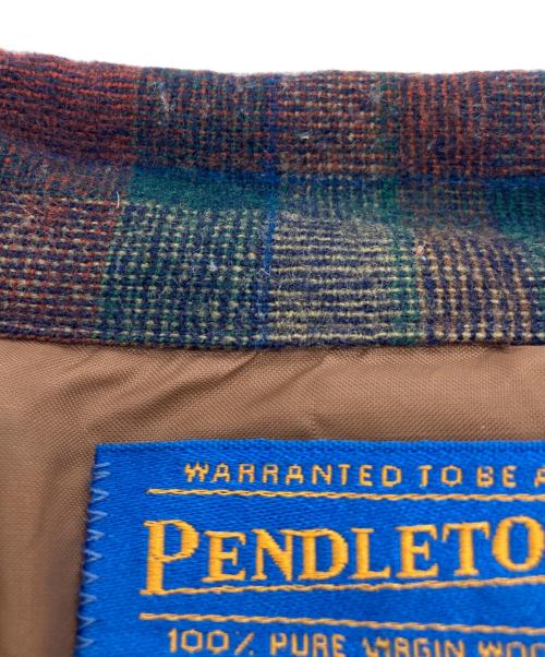 PENDLETON（ペンドルトン）PENDLETON (ペンドルトン) オープンカラーボードシャツ グリーン×レッド サイズ:Mの古着・服飾アイテム