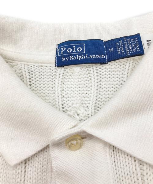 POLO RALPH LAUREN（ポロ・ラルフローレン）POLO RALPH LAUREN (ポロ・ラルフローレン) ニットポロシャツ ホワイト サイズ:Mの古着・服飾アイテム