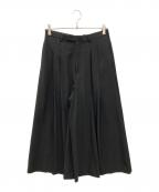 LAD MUSICIANラッドミュージシャン）の古着「WOOL GABARDINE 2TUCK CROPPED WIDE SLACKS」｜ブラック