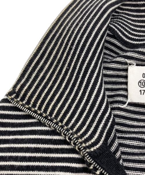 Maison Margiela 10（メゾンマルジェラ 10）Maison Margiela 10 (メゾンマルジェラ 10) エルボーパッチ ボーダードライバーズニット ホワイト×ブラック サイズ:Mの古着・服飾アイテム