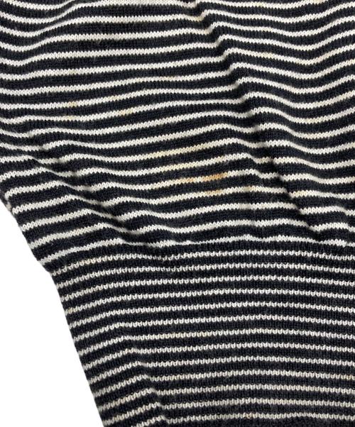 Maison Margiela 10（メゾンマルジェラ 10）Maison Margiela 10 (メゾンマルジェラ 10) エルボーパッチ ボーダードライバーズニット ホワイト×ブラック サイズ:Mの古着・服飾アイテム