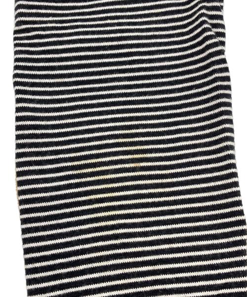 Maison Margiela 10（メゾンマルジェラ 10）Maison Margiela 10 (メゾンマルジェラ 10) エルボーパッチ ボーダードライバーズニット ホワイト×ブラック サイズ:Mの古着・服飾アイテム