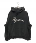 SUPREMEシュプリーム）の古着「Raised Script Hooded Sweatshirt」｜ブラック