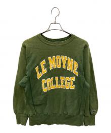 Champion REVERSE WEAVE（チャンピオン リバース ウィーブ）の古着「2段 カレッジ ラバープリント スウェット」｜グリーン