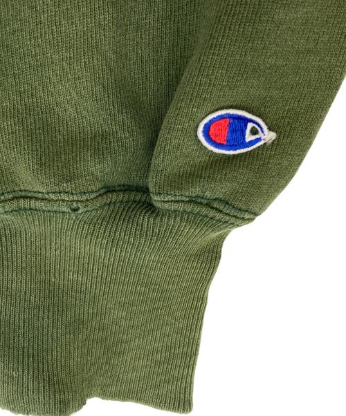 Champion REVERSE WEAVE（チャンピオン リバース ウィーブ）Champion REVERSE WEAVE (チャンピオン リバース ウィーブ) 2段 カレッジ ラバープリント スウェット グリーン サイズ:Mの古着・服飾アイテム