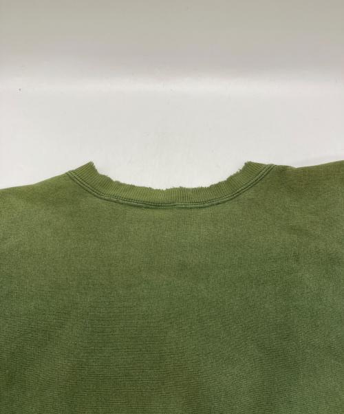 Champion REVERSE WEAVE（チャンピオン リバース ウィーブ）Champion REVERSE WEAVE (チャンピオン リバース ウィーブ) 2段 カレッジ ラバープリント スウェット グリーン サイズ:Mの古着・服飾アイテム