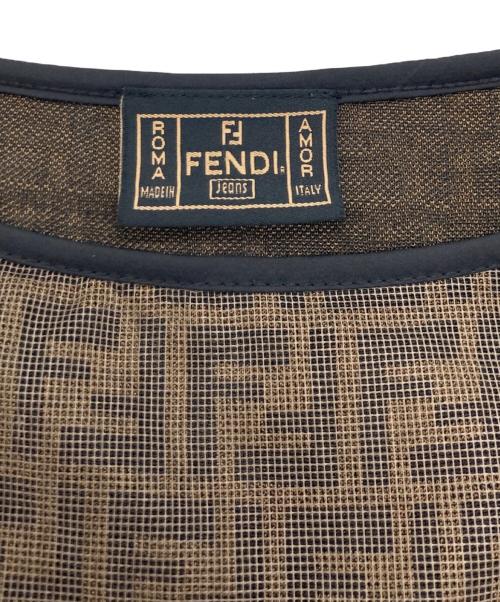 FENDI（フェンディ）FENDI (フェンディ) ズッカ柄タンクトップ ブラウン サイズ:41の古着・服飾アイテム