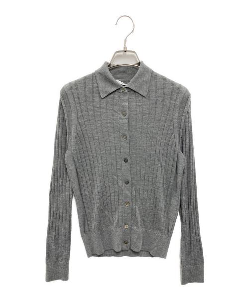 SLOANE（スローン）SLOANE (スローン) 18Gワイドリブ エクストラファインメリノウール×シルク カーディガン グレー サイズ:1の古着・服飾アイテム