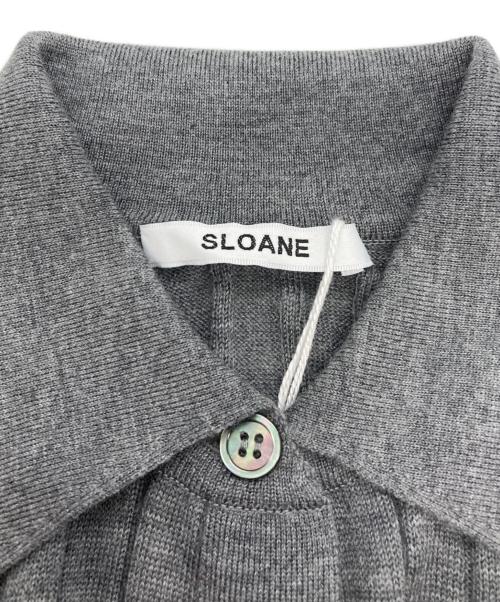 SLOANE（スローン）SLOANE (スローン) 18Gワイドリブ エクストラファインメリノウール×シルク カーディガン グレー サイズ:1の古着・服飾アイテム