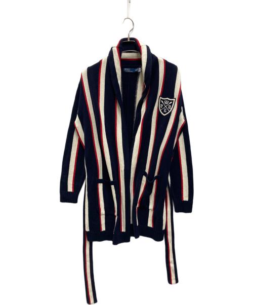 POLO RALPH LAUREN（ポロ・ラルフローレン）POLO RALPH LAUREN (ポロ・ラルフローレン) ストライプロングカーディガン ネイビー×ホワイト サイズ:XS 未使用品の古着・服飾アイテム
