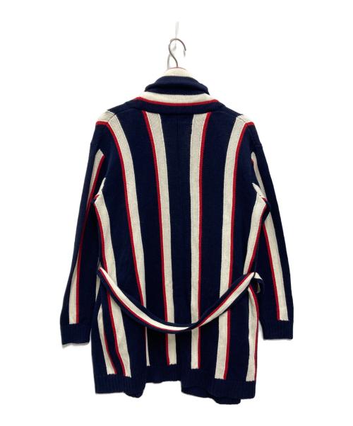 POLO RALPH LAUREN（ポロ・ラルフローレン）POLO RALPH LAUREN (ポロ・ラルフローレン) ストライプロングカーディガン ネイビー×ホワイト サイズ:XS 未使用品の古着・服飾アイテム