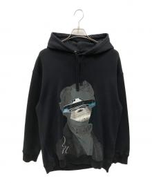 VALENTINO×UNDERCOVER（ヴァレンティノ×アンダーカバー）の古着「UFO Face print hoodie」｜ブラック