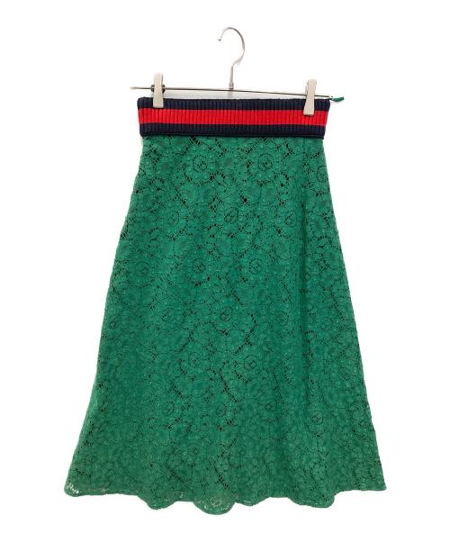 GUCCI（グッチ）GUCCI (グッチ) レーススカート グリーン サイズ:38の古着・服飾アイテム