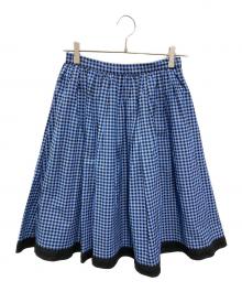PRADA（プラダ）の古着「チェックスカート」｜ブルー