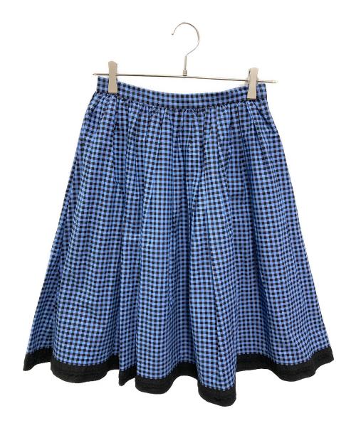 PRADA（プラダ）PRADA (プラダ) チェックスカート ブルー サイズ:38の古着・服飾アイテム