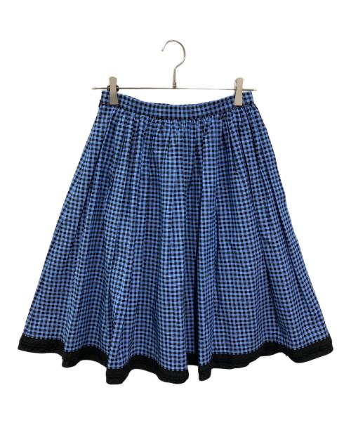 PRADA（プラダ）PRADA (プラダ) チェックスカート ブルー サイズ:38の古着・服飾アイテム