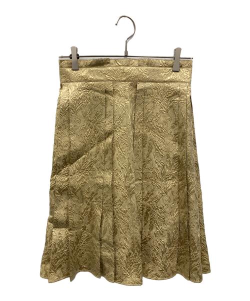 BURBERRY LONDON（バーバリーロンドン）BURBERRY LONDON (バーバリーロンドン) ジャガードスカート ゴールド サイズ:38の古着・服飾アイテム
